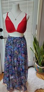 Ankle length skirt multicolor with slip one size fits all.